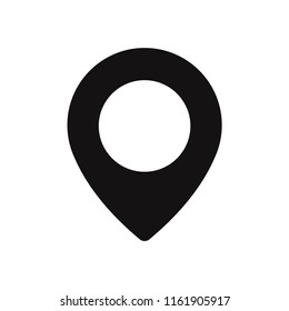 Location icon. Pin symbol isolated on white background. Navigation map, gps, direction, place, compass, pointer concept.