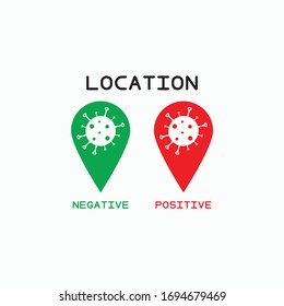 location icon, pin vector, pandemic locations coronavirus, outbreak covid-19, status of the pandemic virus