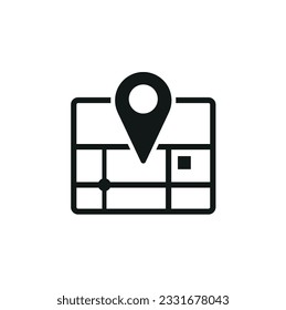 Location icon place logo. GPS Location navigation icon. Map pin location icons. Place position marker travel distance icon