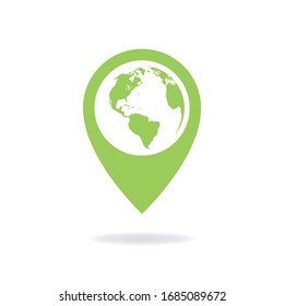 
Location icon with planet earth