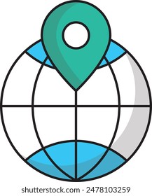 Location icon. A point on the map. Design element. Vector illustration.