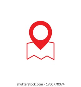 Icono de ubicación. Posicionamiento del inicio de sesión en el mapa. Ilustración vectorial de pinzas.