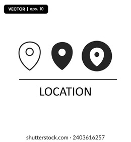 location icon, presence marker icon, 3 types of icons with a white background. vector eps 10