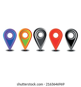 location icon. red pin point isolated on white background. vector illustration