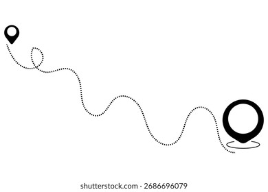 ícone de localização, ícone de localização da rota, ponteiro do mapa com ícone de pino, ícone de localização do mapa, início e fim do vetor de símbolo de viagem do local.