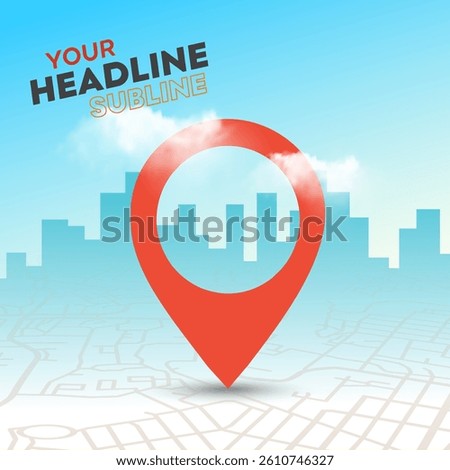 Location Icon with Route map. Urban City Buildings, Delivery Services, GPS Etc. Vector Design template