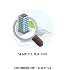 Location Icon. Search Concept. Flat Design. Isolated Illustration.