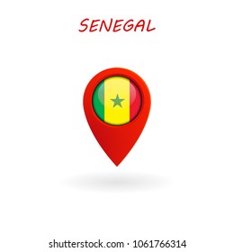 Location Icon for Senegal Flag, Vector, Illustration, Eps File