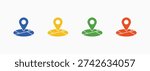 Location Icon Set Color Multiple Style Collection Vector Illustration
