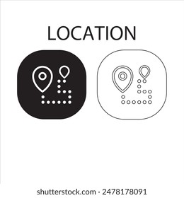 Location icon set. Containing a map, map pin, GPS, destination, directions, distance, navigation and address icons. Solid icons vector collection
