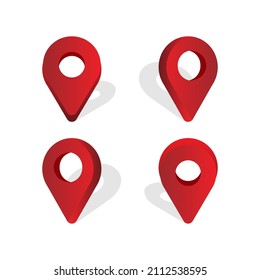 Location icon set design template