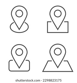 location icon set flat line vector illustration