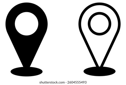 Location icon set. Flat icon set of location and map pins
