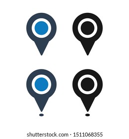 Location Icon Set. Flat style vector EPS.