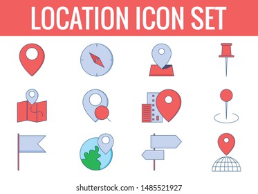 Location Icon Set. GPS and Navigation. 