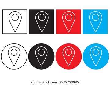 location icon set, icon set, set of location icons , 