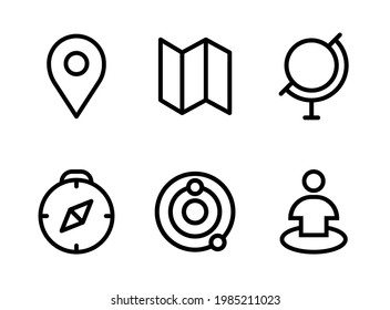Location icon set  with line style. Can be used for UI or UX purposes, presentations, social media, websites, and more.