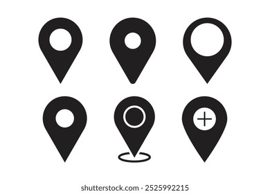 Location icon set, Map marker pointer icon vector.