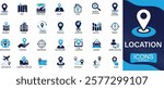 Location icon set map, map pin, gaps, destination, directions, distance, place, navigation, address. You can easily change the color.