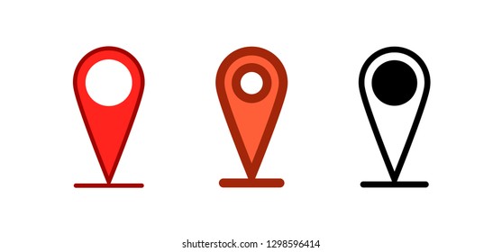 Location icon set, map pin vector collection