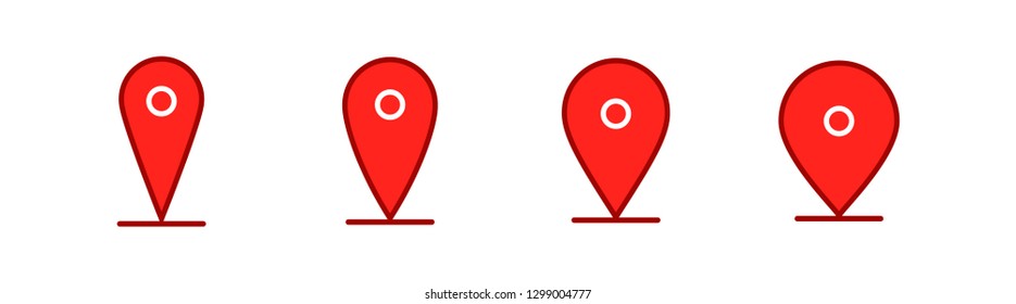 Location icon set, map pin vector collection