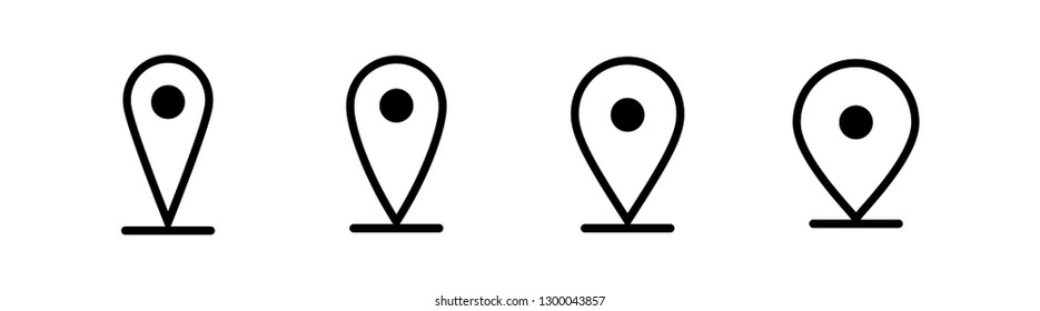 Location icon set, map pin vector collection