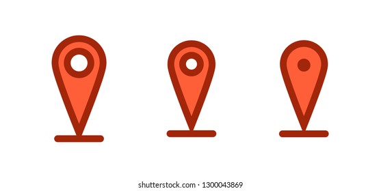 Location icon set, map pin vector collection