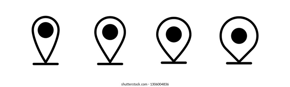 Location icon set, map pin vector collection
