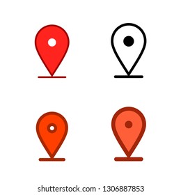 Location icon set. map pin pointers