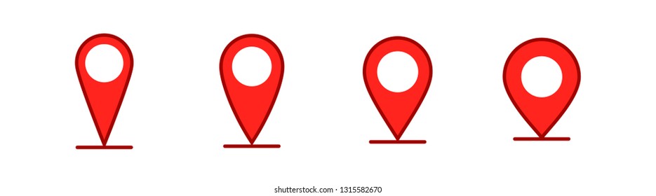 Location icon set, map pin vector collection