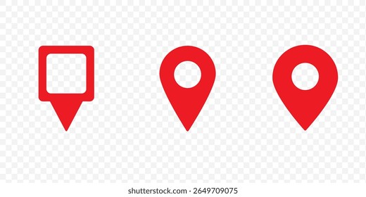 Location icon set, Map pin place marker. location pointer icon symbol in flat style. Flat icon set of location and map pins .  