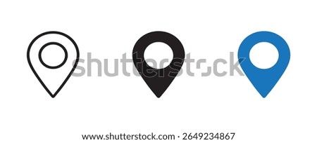  Location icon set, Map pin place marker. location pointer icon symbol in flat style, vector illustration.