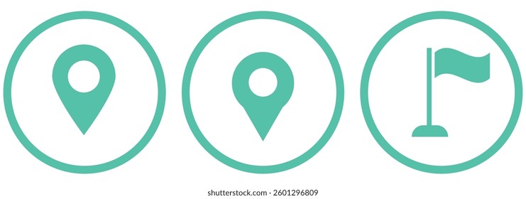 location icon set map pointer pin sign symbol red black outline destination icon place address navigation locator sign vector illustration