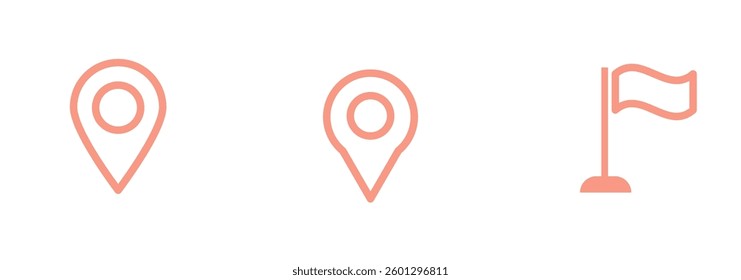 location icon set map pointer pin sign symbol red black outline destination icon place address navigation locator sign vector illustration