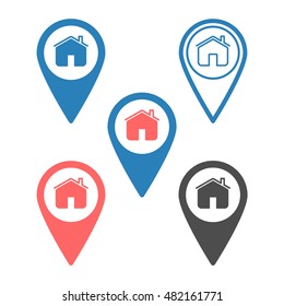 Location icon set. Map pointer