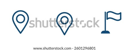 location icon set map pointer pin sign symbol red black outline destination icon place address navigation locator sign vector illustration