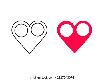 Location icon set in modern heart. Women's day bookmark icon from modern heart icons. Linear and colorful icon love and woman template. Simple linear vector white background.