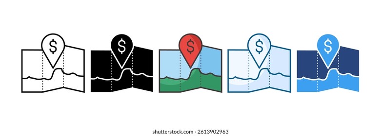 Location Icon Set Multiple Style Collection