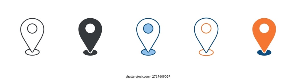 Location Icon Set Multiple Style Collection