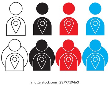 location icon set, icon set, set of location icon, people icon set