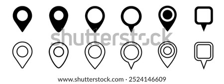 Location icon set. Location pin icon