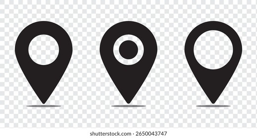 Location icon set. Location pin icon. map pin icon. location pointer symbol in flat style. Location pin icon, Navigation sign. vector illustration.