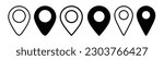 Location icon set. Place position vector symbol. Gps map pin line icon. Navigation pointer pin sign for apps and websites.