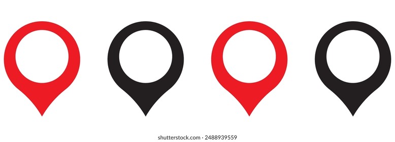 Location icon set. Place position vector symbol. Gps map pin line icon. Navigation pointer pin sign for apps and websites.