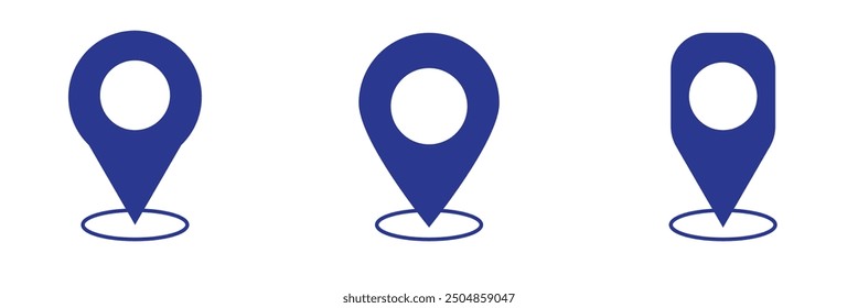 Location icon set. Place position vector symbol. Gps map pin line icon. Navigation pointer pin sign for apps and websites.