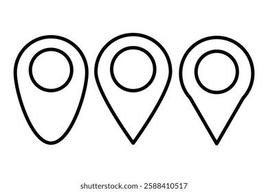 Location icon set. Place position vector symbol. Gps map pin icon set .Navigation pointer pin sign for apps and websites. location map pin con set eps 888.