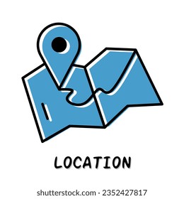 Location icon set Stock vector illustration.
