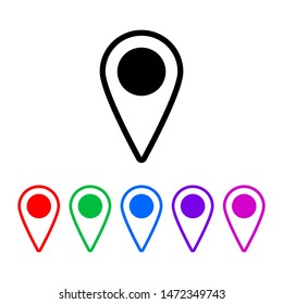 Location icon set, vector Illustration. Pin sign Isolated on white background.