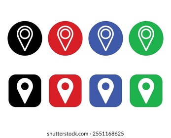 Location icon set vector illustration. Address pinpoint symbol. Location pin icon. Place icon of GPS map.