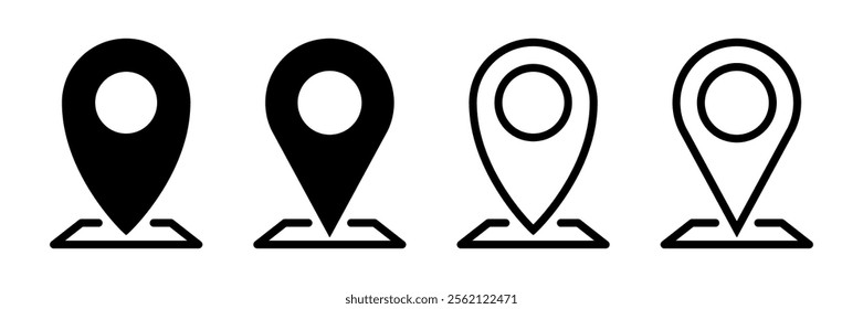 Location icon set. Vector illustration.